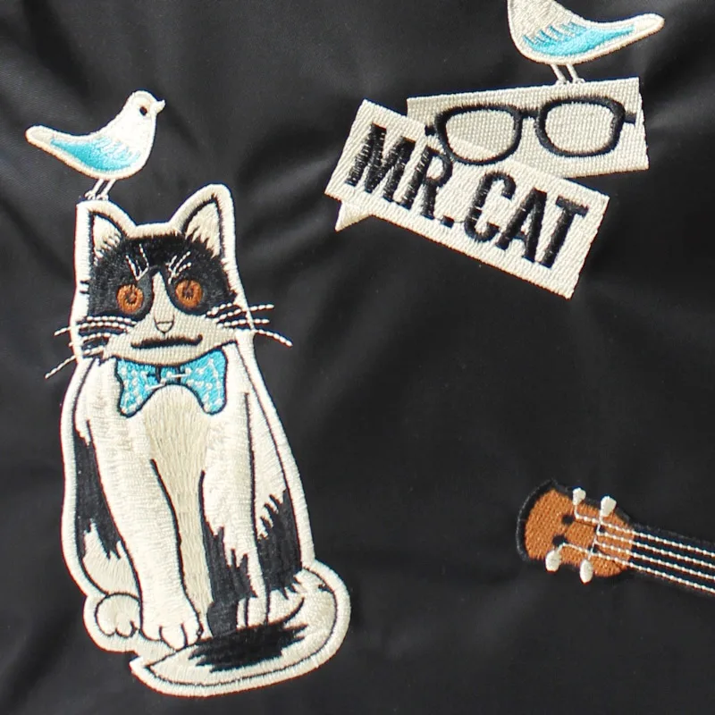 

Mr.cat Original embroidery spring new literature single shoulder bag handbag Oxford spinning canvas nylon