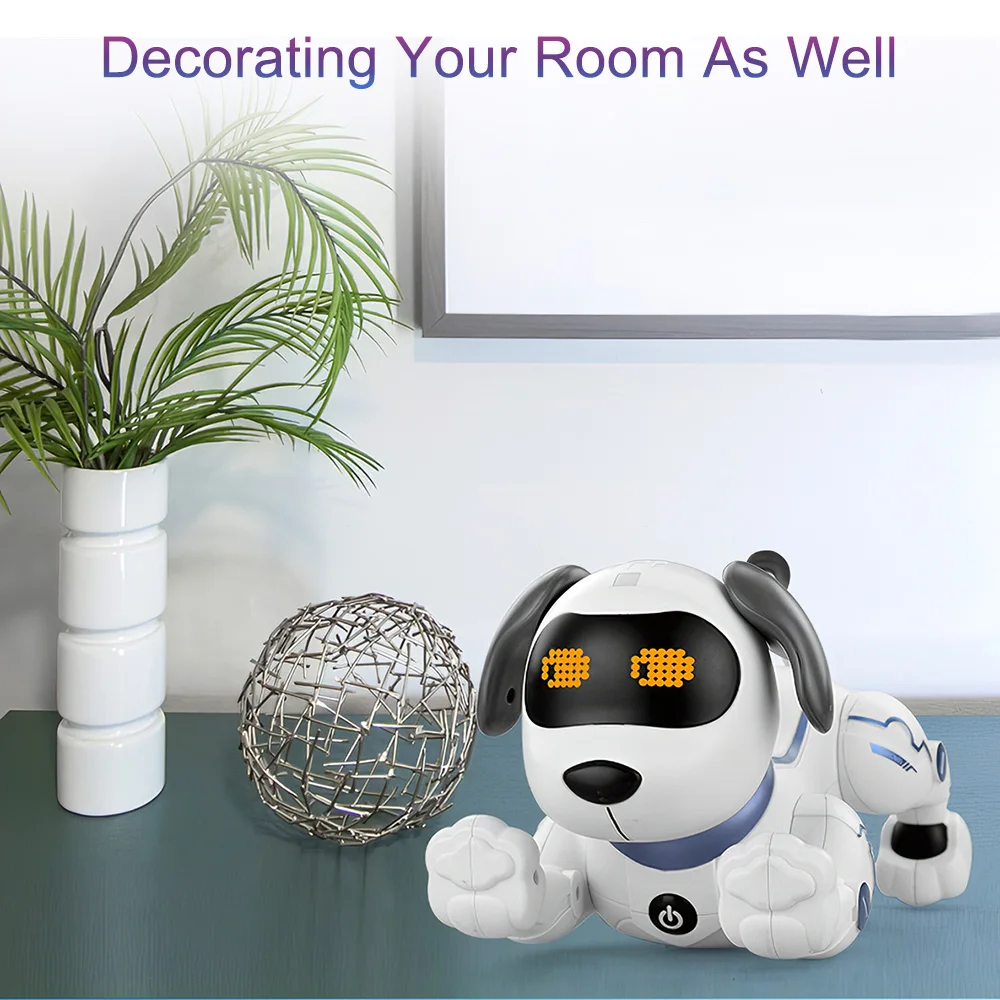 RC Electronic Robot Dog Cute cartoon pet Voice Music Song Interesting Interactive Multifunction simulation dog Toys For children | Игрушки и