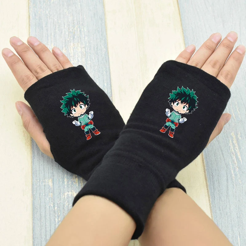 

Anime My Hero Academia Cotton Gloves Fingerless Gloves for Cosplay Accessories or Collection Knitting Wrist Gloves