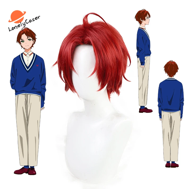 Sawaki Momoe Косплей Аниме чудо яйцо приоритетный парик темно-красные волосы