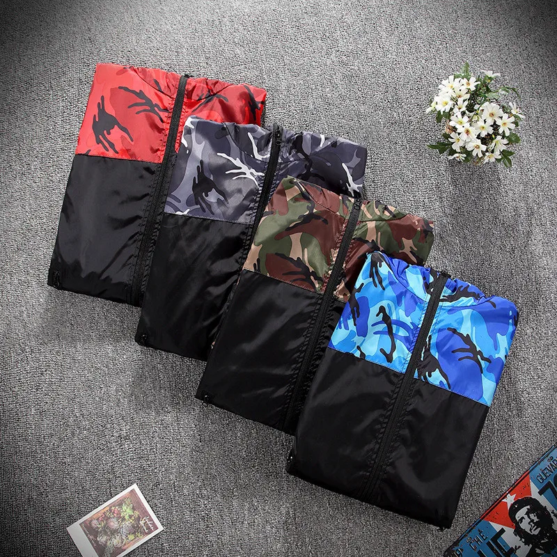 

2019 Men's wear casual camouflage jacket. of Slim handsome spring autumn casual solid color large size baseball clothes
