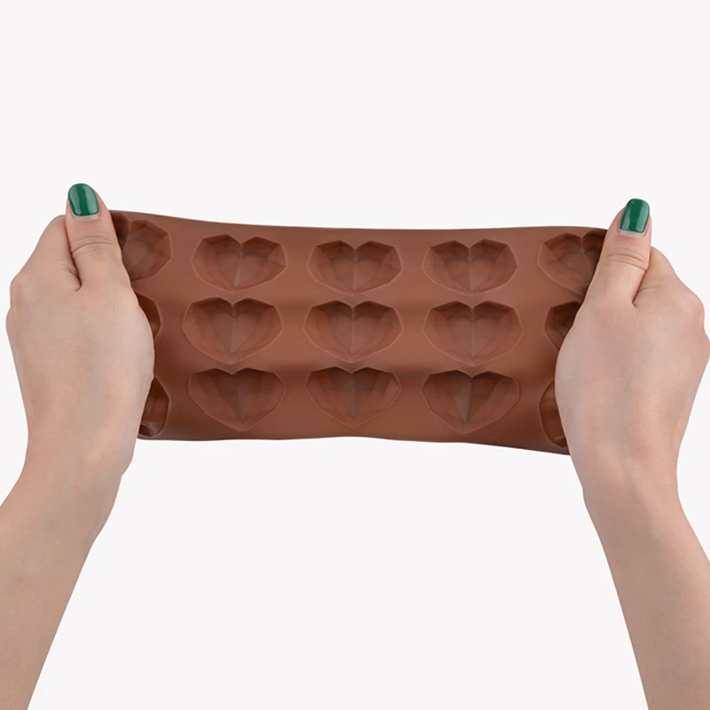 

m-coos 3D Silicone Molds 15 Cavity Heart Shape Chocolate Mold Cake Decoration Mold Kitchen Baking Accessories Silicone Mould