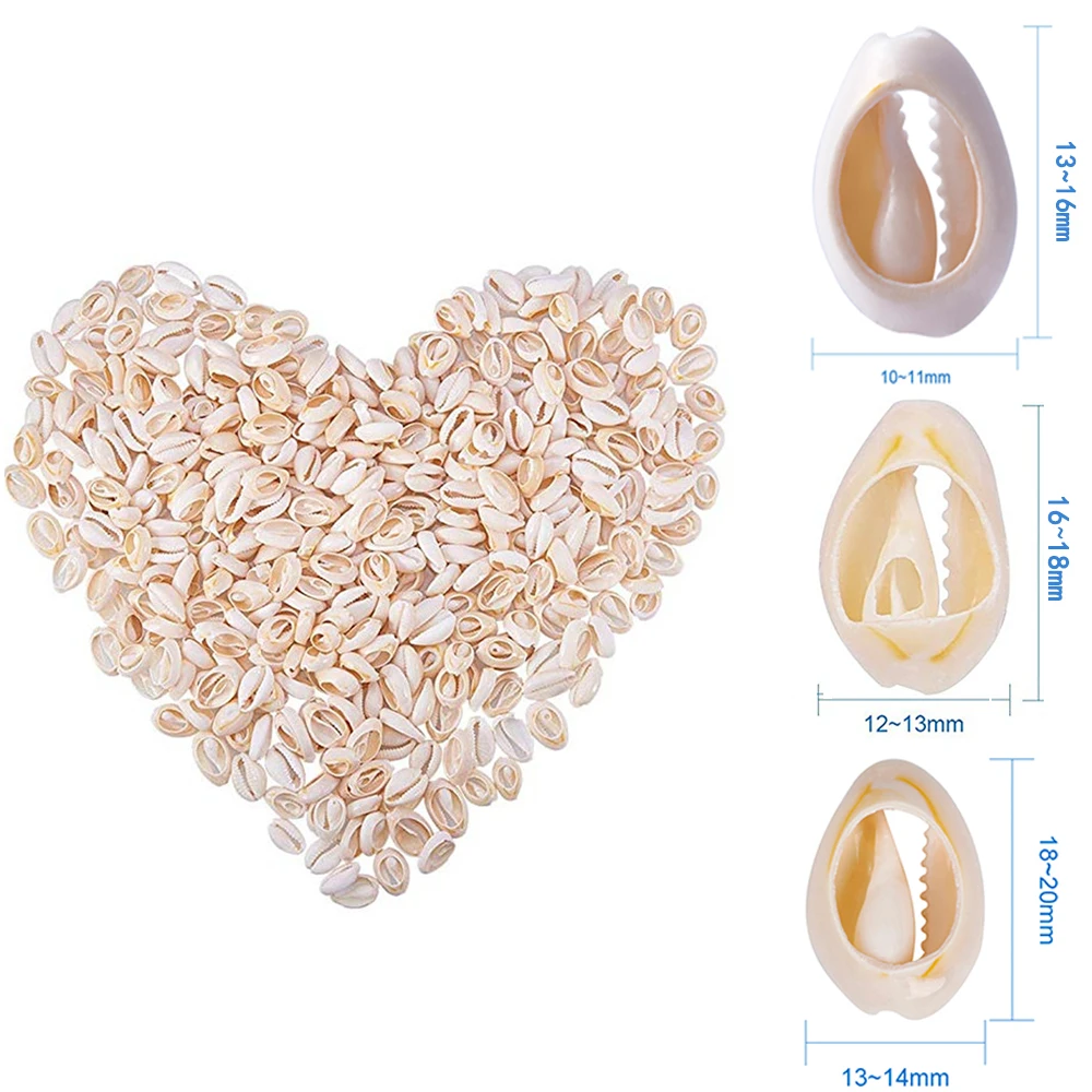 500 г/лот смешанные Cowrie ракушки бусины PapayaWhip цветные бусины для самодельных ювелирных изделий ожерелье браслет серьги изготовление украшений три размера