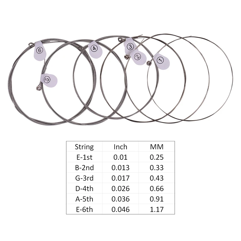 

ZIKO 6Pcs Strings Set Normal Light Guitar Strings for Electric Guitars Hexagonal Core Coating Nickel Winding