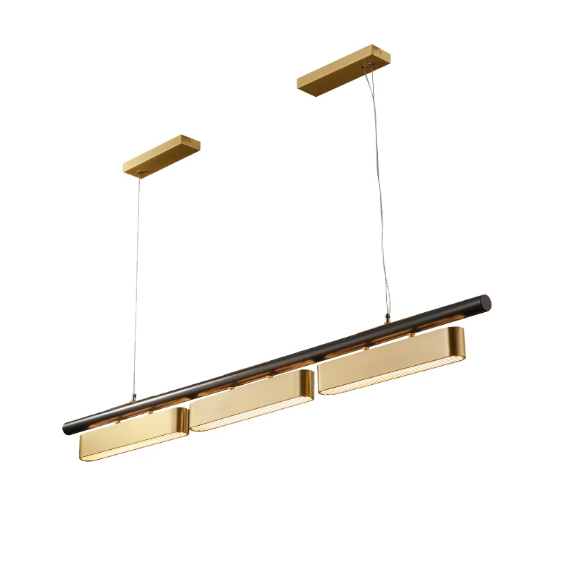 

Модная дизайнерская светодиодная Люстра для столовой, Золотая лампа из нержавеющей стали, Длинные барные светильники, 220 В переменного тока