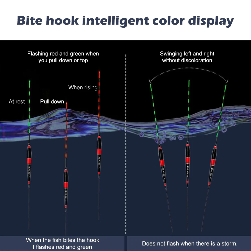 Smart Electric Fishing Led Light Float Fish Bite Automatically Gravity Hook Sensor Change Glowing Buoy |