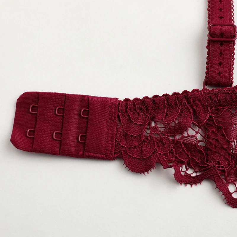 

New temptation sexy lingerie girl thin section bra thin lace embroidery transparent large size underwear bra suit