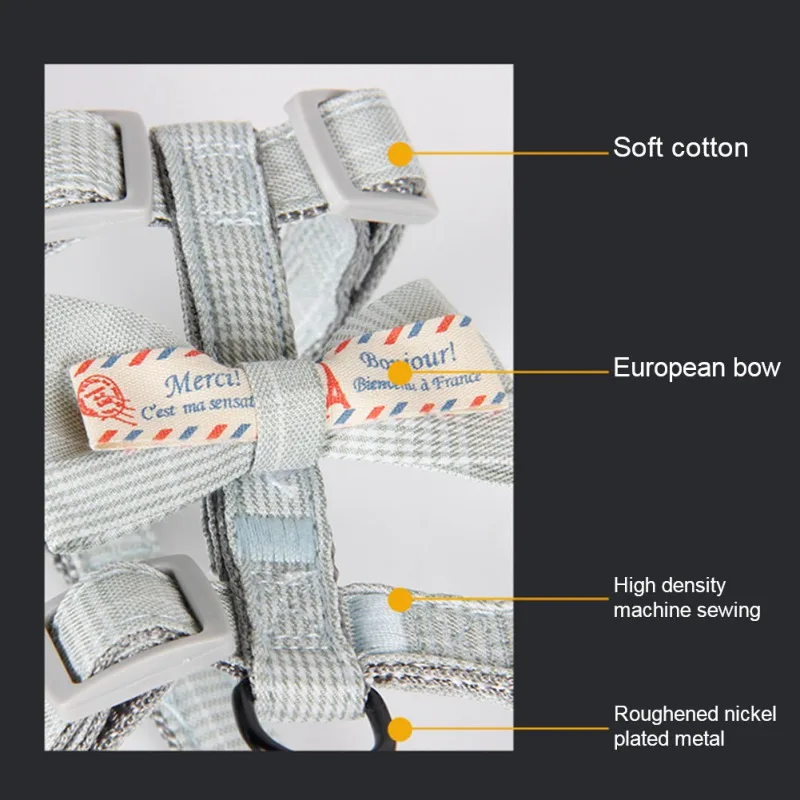 Ремень для кошки с бантом Регулируемый жилет нагрудный ремень Тяговая веревка