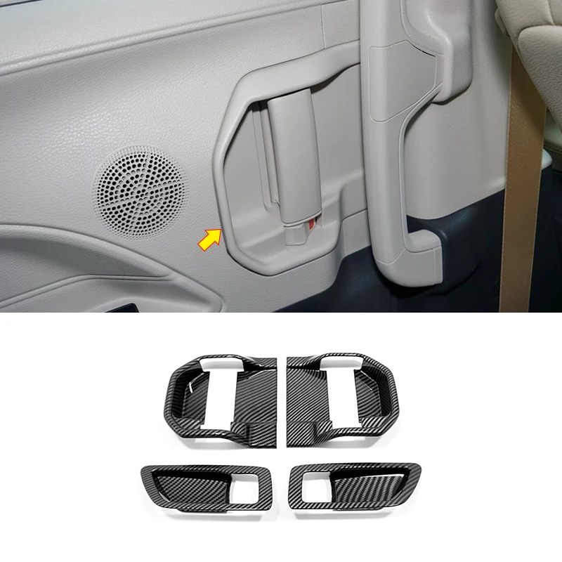 

ABS Carbon fiber Car inner door Bowl protector frame Decoration Cover Trim For Toyota SIENNA 2021 2022 LHD Accessories 4PCS