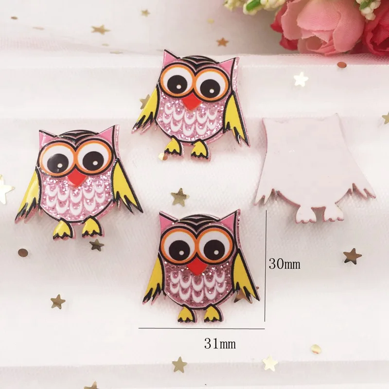 10 шт. кавайная цветная Сова плоская задняя Стразы акриловый лист миниатюрная