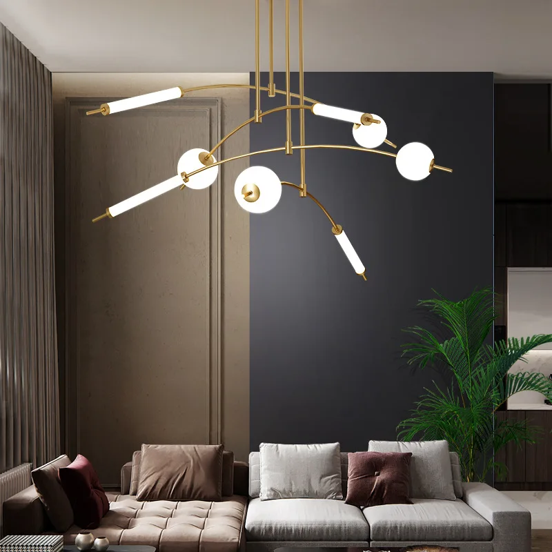 Люстра Обычная медная в скандинавском стиле креативная индивидуальная лампа с