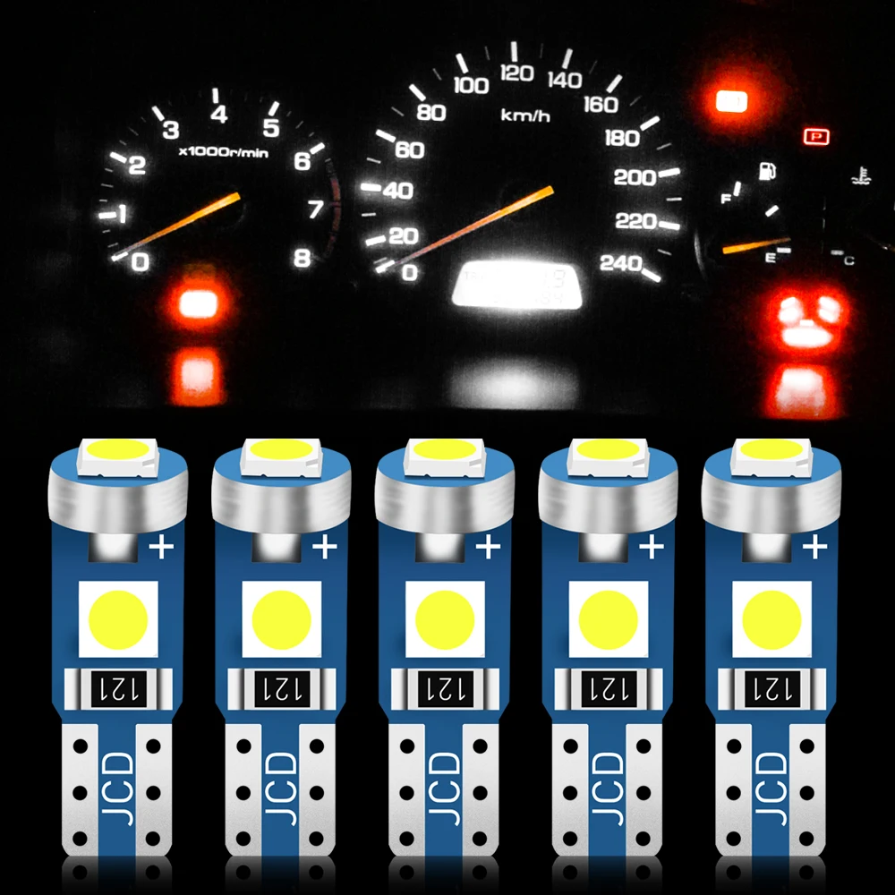 Светодиодная лампа Т5 W3W W1.2W 10 шт. фотолампа для Volkswagen golf 4 5 6 7 POLO Tiguan PASSAT TOURAN Scirocco
