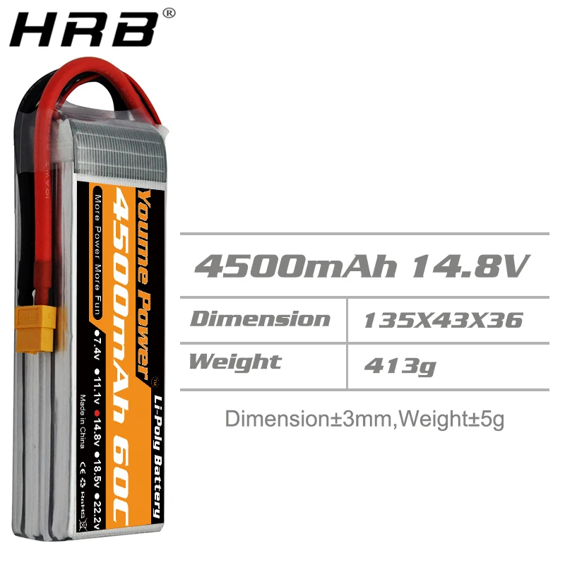 Youme 14,8 V 4S Lipo 4500mah батарея XT60 EC3 Deans T XT90 EC5 TRX 60C для вертолета самолета автомобиля гоночного грузовика лодки RC запчасти Новые