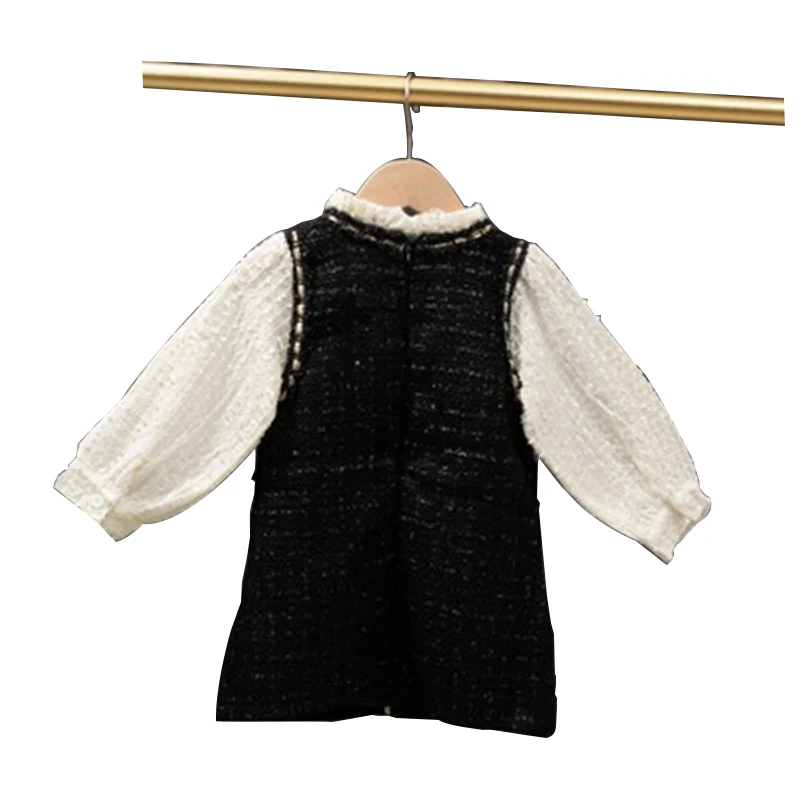 

Girls' Long Sleeve Dress Children's Princess Skirt Autumn 2020 Baby New Fashion Net Red Little Fragrant Fkirt 481404