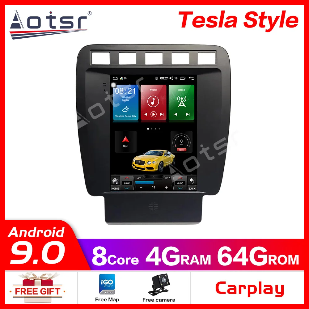Автомобильный GPS-навигатор в стиле Tesla Android 9 0 4 + 64 ГБ для Porsche Cayenne 2002-2009 радио