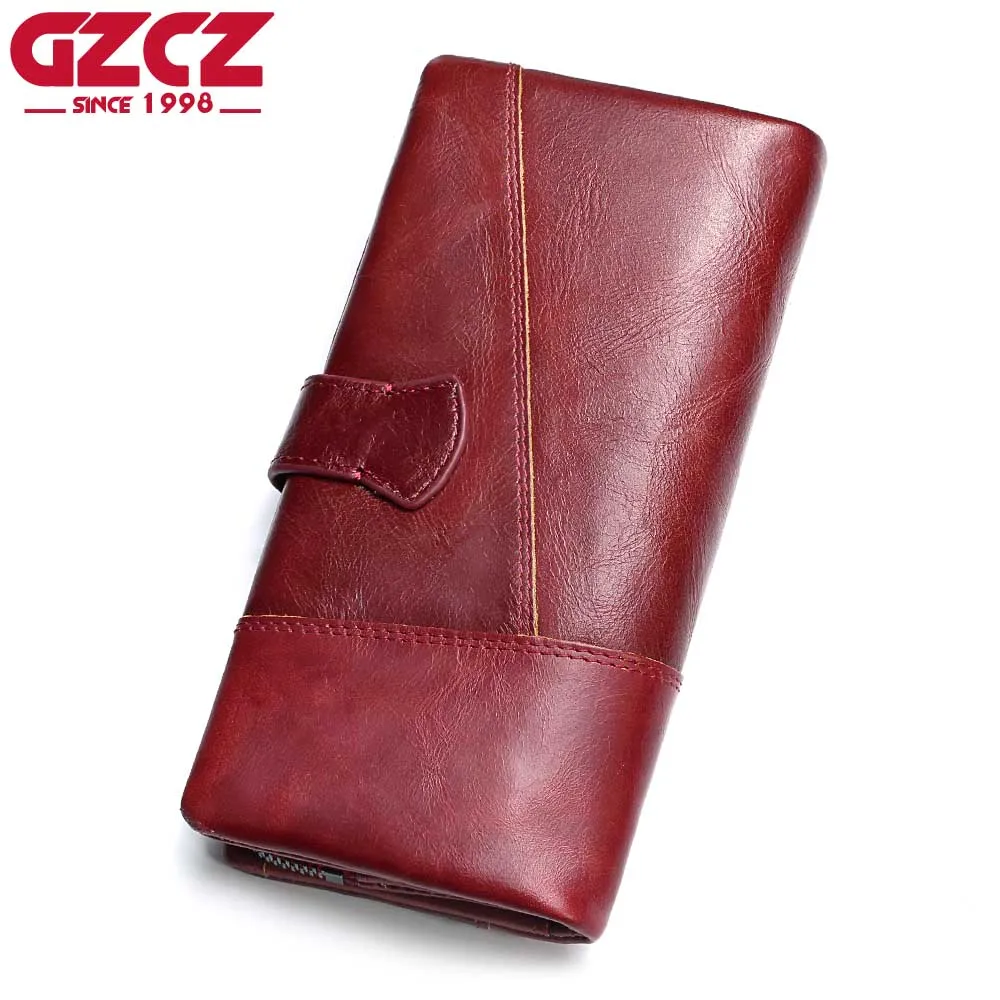 GZCZ Женский кошелек из натуральной кожи, Женский Длинный кошелек, женский клатч, монета с денежной сумкой, кошелек, удобный маленький мини-кошелек