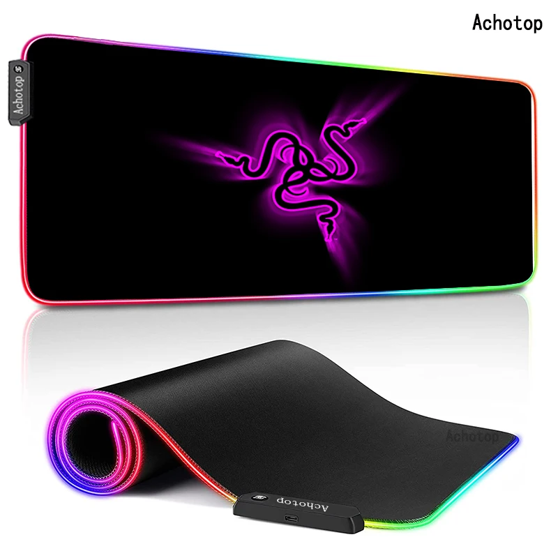 

RGB Razer Gaming Mouse Pad Computer Mousepad Large Mouse Pad Gamer XXL Mouse Carpet Big Mause Pad PC Desk Play Mat with Backlit