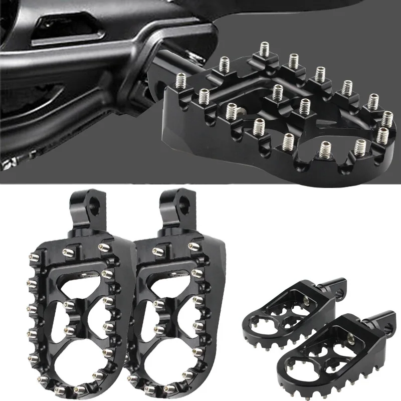 

1Pair Motorcycle CNC Foot Peg Pedal Footrest for Harley 883 1200 Motorcycle Wide Fat Footpegs Bobber Footrests Black