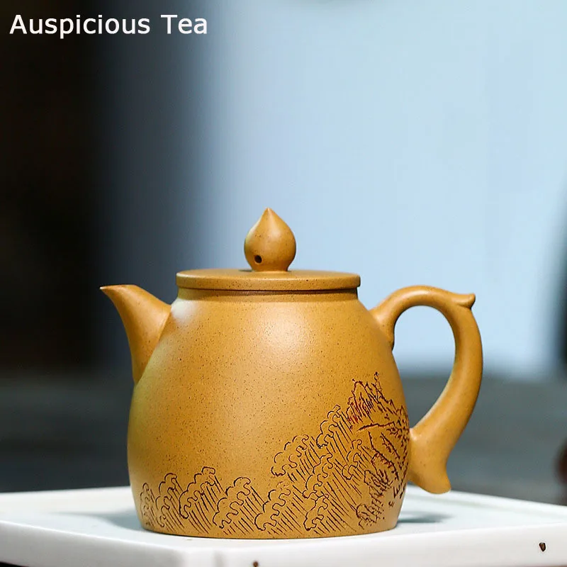 

200ml Yixing Boutique Raw Ore Golden Section Mud Zisha Beauty Teapot Handmade Household Kung Fu Tea Set Tea Ceremony Accessories