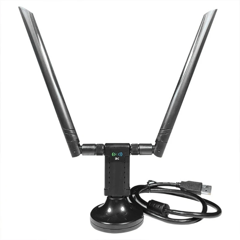 

Wireless WiFi Adapter USB 3.0 Gigabit Network Card 1200Mbps Dual Band for Desktop Laptop with Windows 10/8/7/XP