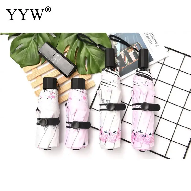 Складной солнечный мини Зонт женский Карманный виниловый зонт Анти УФ Зонты от