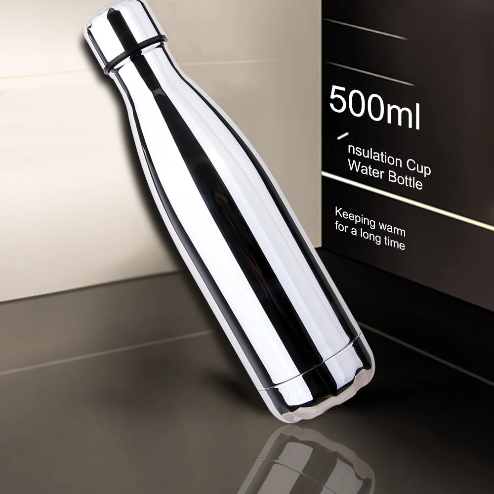 500 мл Термос Нержавеющая сталь Изолированная бутылка для воды с гальваническим