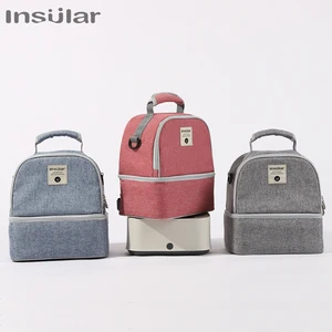 insular multi functional mummy backpack milk bag double breast mill cooler bag baby travel carrying backpack bag free global shipping