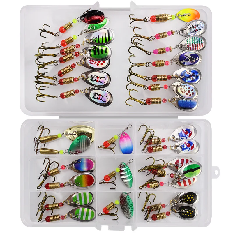 31pcs Spoon Lure Set Spinner Bait 2.5g-4.5g Trout Pike Metal Fishing Lures Kit Crankbait All Water Isca Artificial Hard | Спорт и