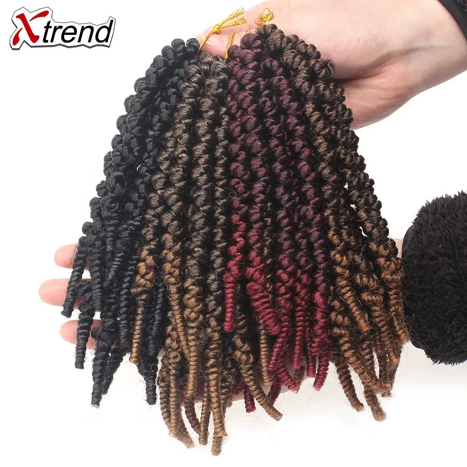Xtrend синтетические Короткие пре-скрученные волосы боб Весна Твист Вязание