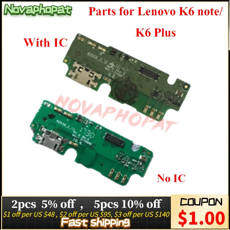Зарядный USB порт Novaphopat для Lenovo Vibe K6 Plus/K6note док станция с гибким кабелем плата
