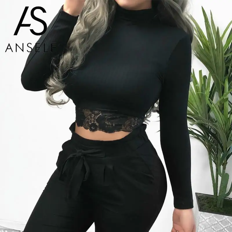 Женская футболка с длинным рукавом укороченный топ эластичный однотонный