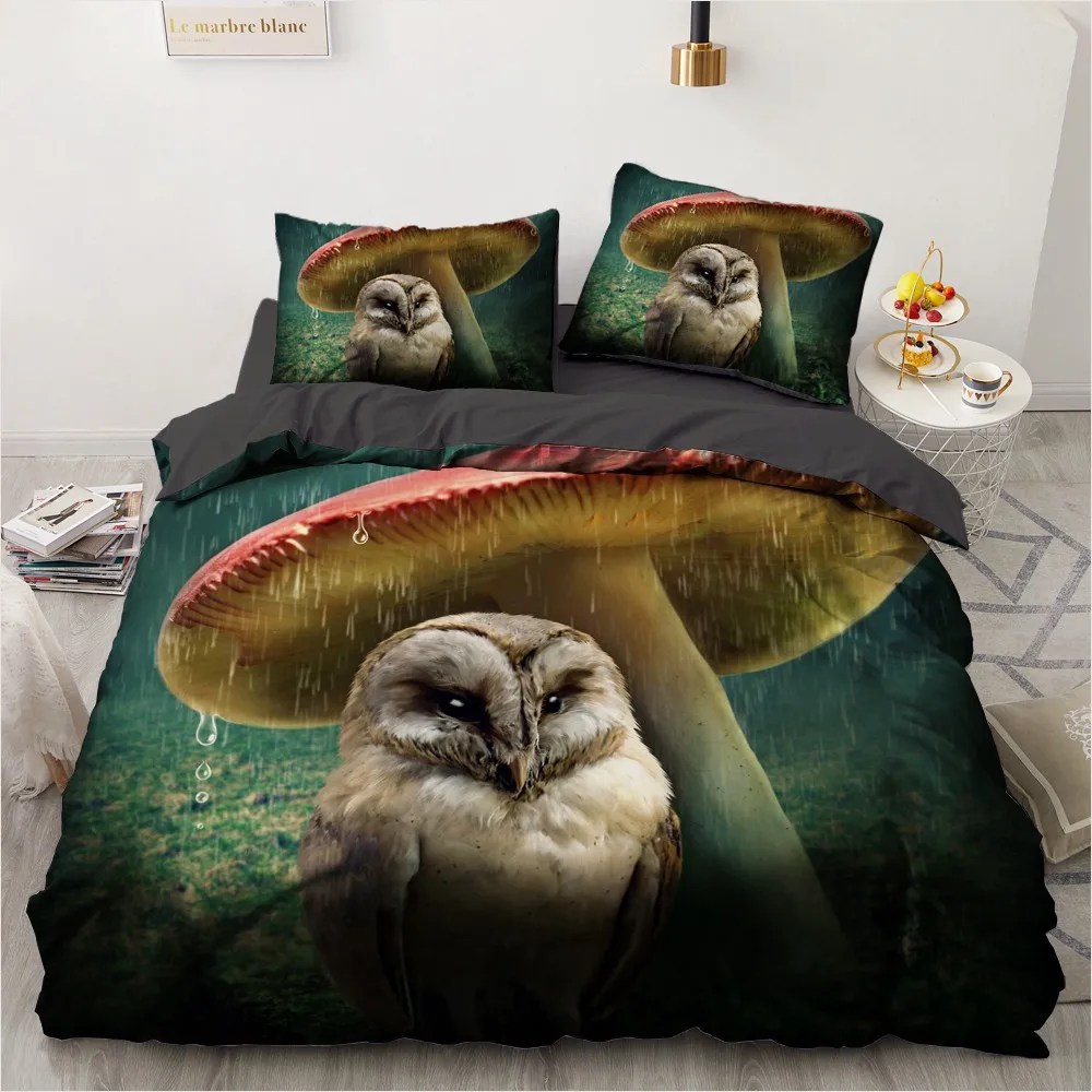 3D Bedding Sets Black Duvet Quilt Cover Set Comforter Bed Linen Pillowcase King Queen 140x200cm Green Forest Design Home Texitle