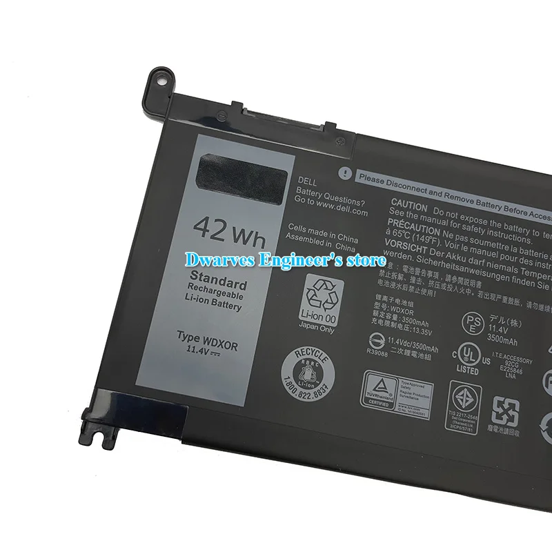 11.4V 42Wh WDXOR Laptop Battery For Dell Inspiron 17 5767 5770 15 5565 5578 7560 7569 7570 7579 13 5368 5378 7368 7378 14 7460 - купить по