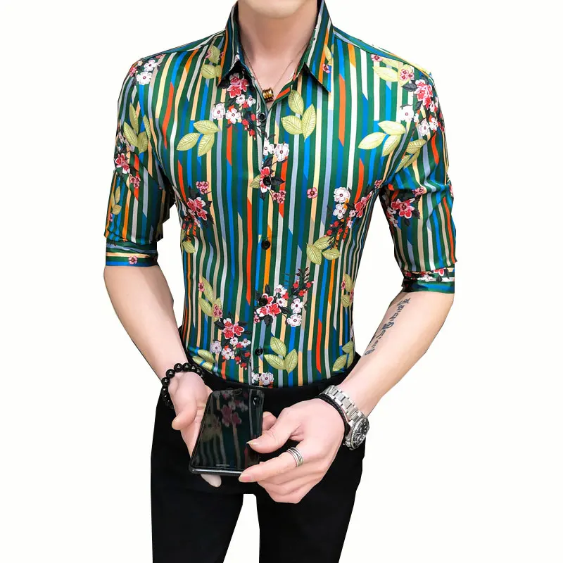 Рубашка с цветочным принтом нового дизайна 2018 | Мужская одежда