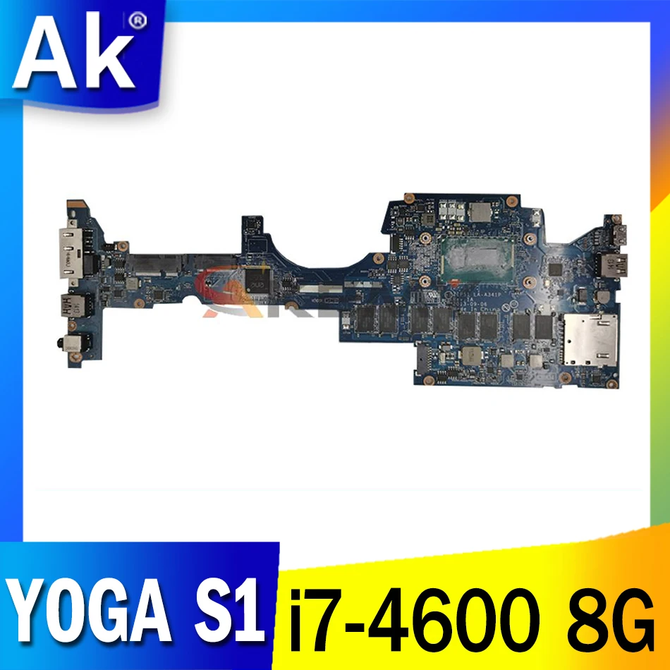 Материнская плата для ноутбука Lenovo ThinkPad YOGA S1 модель i7-4600 8G FRU:00HT151 полный тест