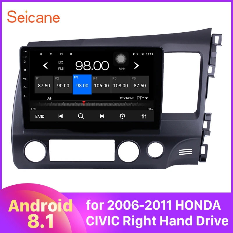 Автомагнитола Seicane 2DIN с GPS навигацией Android 8 1 10 дюйма для HONDA CIVIC 2006 2010