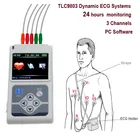 Диагностический инструмент TLC9803 Портативный Кабель 24 Сердце Часа Мониторинга 3 Канала Записи Динамический ЭКГ Системы