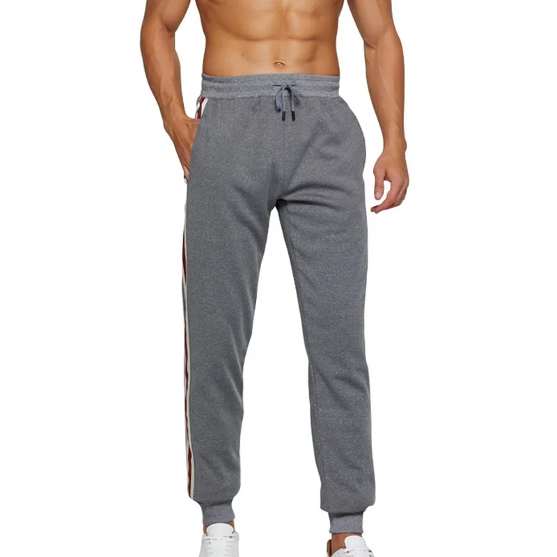 Plus Velvet Men Sweatpants Casual Pants Winter New Men's Drawstring Solid Color Male Fashion Brand Comfortable Sporting | Мужская
