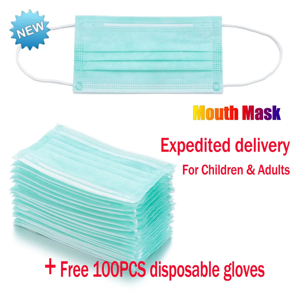 Новая 3-слойная маска с фильтром и заушными петлями противопылевая для рта