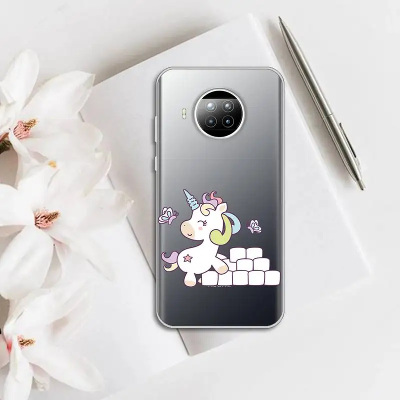 

Lovely Unicorn Horse Phone Case Transparent for Xiaomi Redmi note 10 t 8 9 pro lite 11