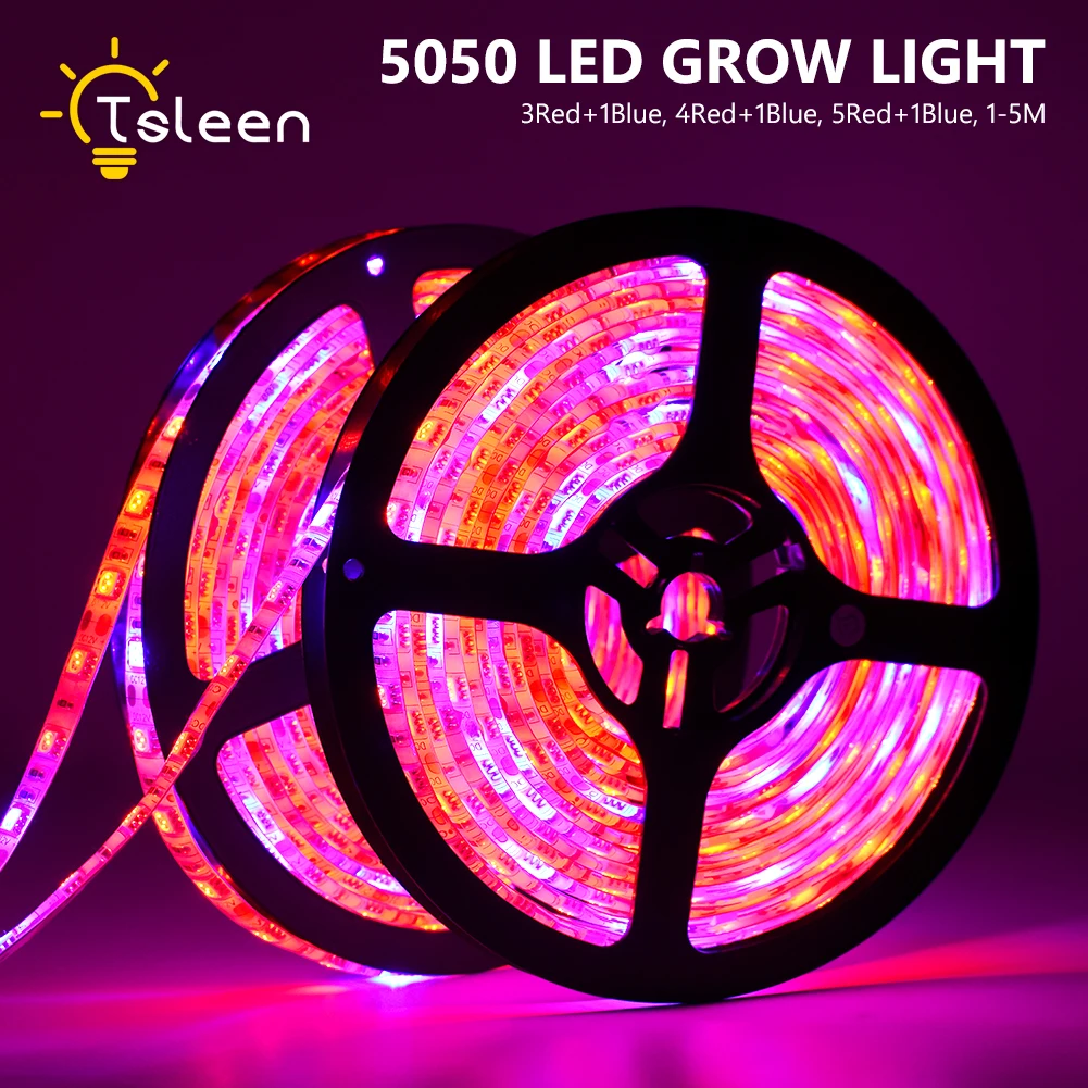 

5 M LED Phyto Lamps Full Spectrum LED Strip Light 300 LEDs 5050 Chip LED Fitolampy Grow Lights For Greenhouse Hydroponic plant