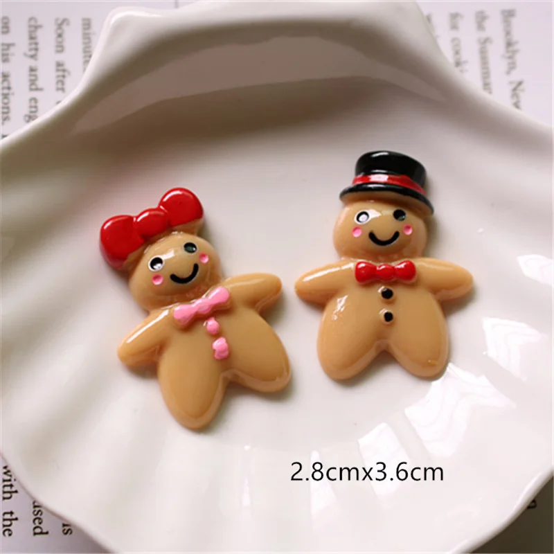 Милый мультяшный бант Имбирный пряник кабошон из смолы с плоской спинкой