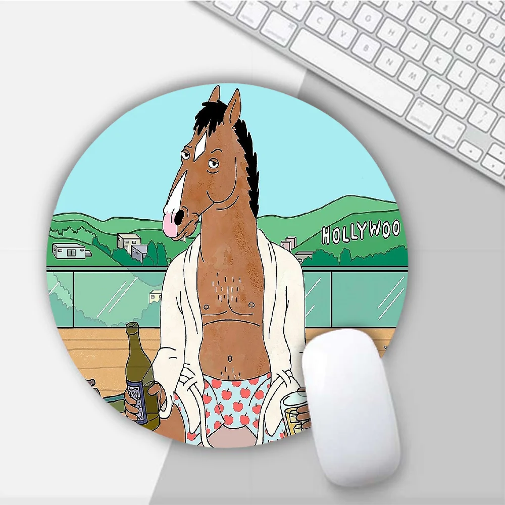 

BoJack Cartoon Horseman Round Mouse Mat Gaming Mouse Pad For PC Laptop Notebook 20x20cm Gamer Desk Pad