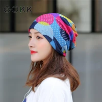 cokk turban hat thin beanie headgear spring autumn hats for women sport running ponytail beanie ladies cotton beanies
