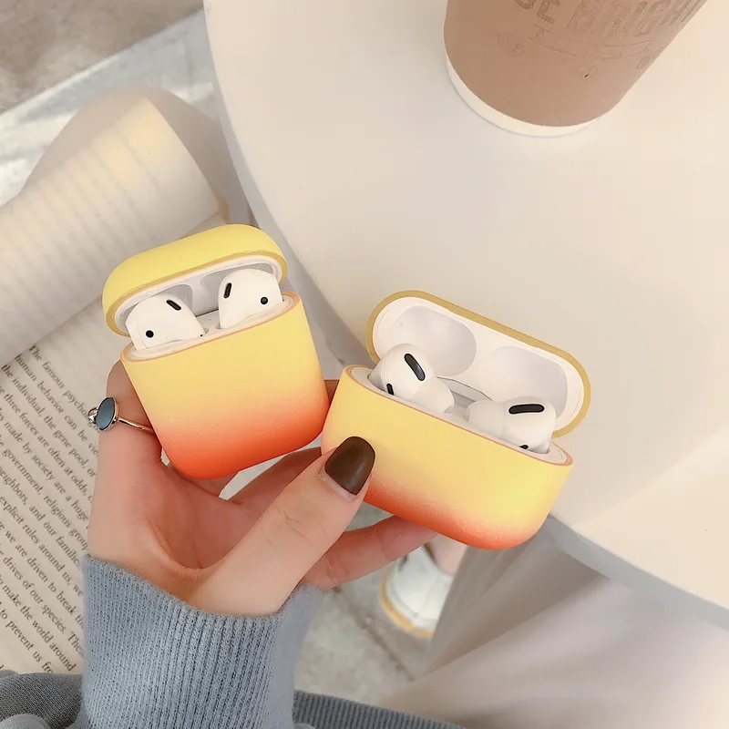 Цветной Оригинальный чехол для Airpods 1 2 3 Pro новый жесткий ПК с милым беспроводным