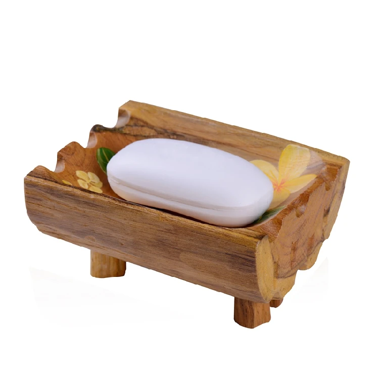 Твердая деревянная мыльница спа-стойка для ванной комнаты винтажная ручная