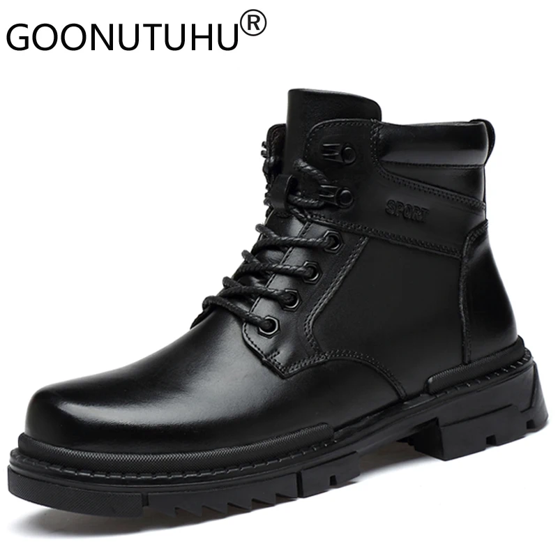 2022 Autumn Men's Ankle Boots Casual Genuine Leather Shoes Male Winter Army Combat Boot Man Military Snow Boots For Men Hot Sale