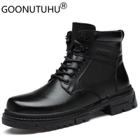 2021 autumn mens ankle boots casual genuine leather shoes male winter army combat boot man military snow boots for men hot sale