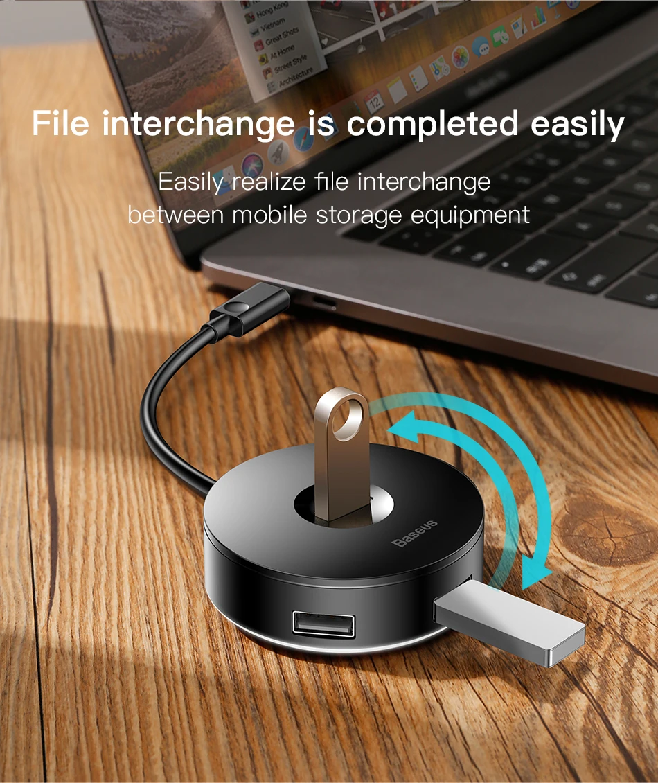 BASUES USB C док-станция USB 3,0 концентратор разделитель несколько USB хаб Тип C концентратор 2,0 мульти хаб расширитель 4 Порты и разъёмы хаб для портативных ПК