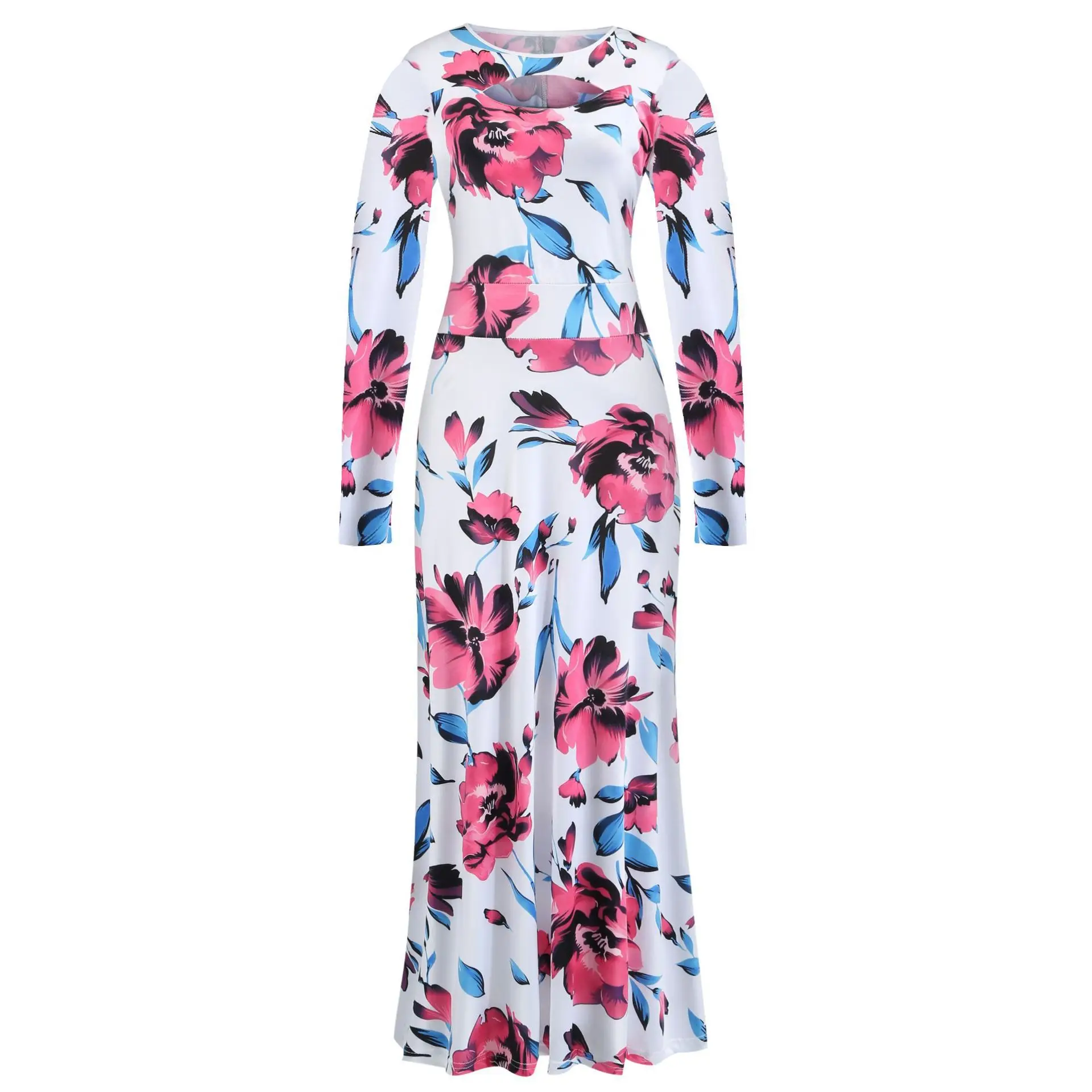 

Floral Print Summer Long Maxi Dress Women Party Dresses Patchwork Casual Bodycon Woman Clothes Vestido De Fiesta Plus Size 5XL
